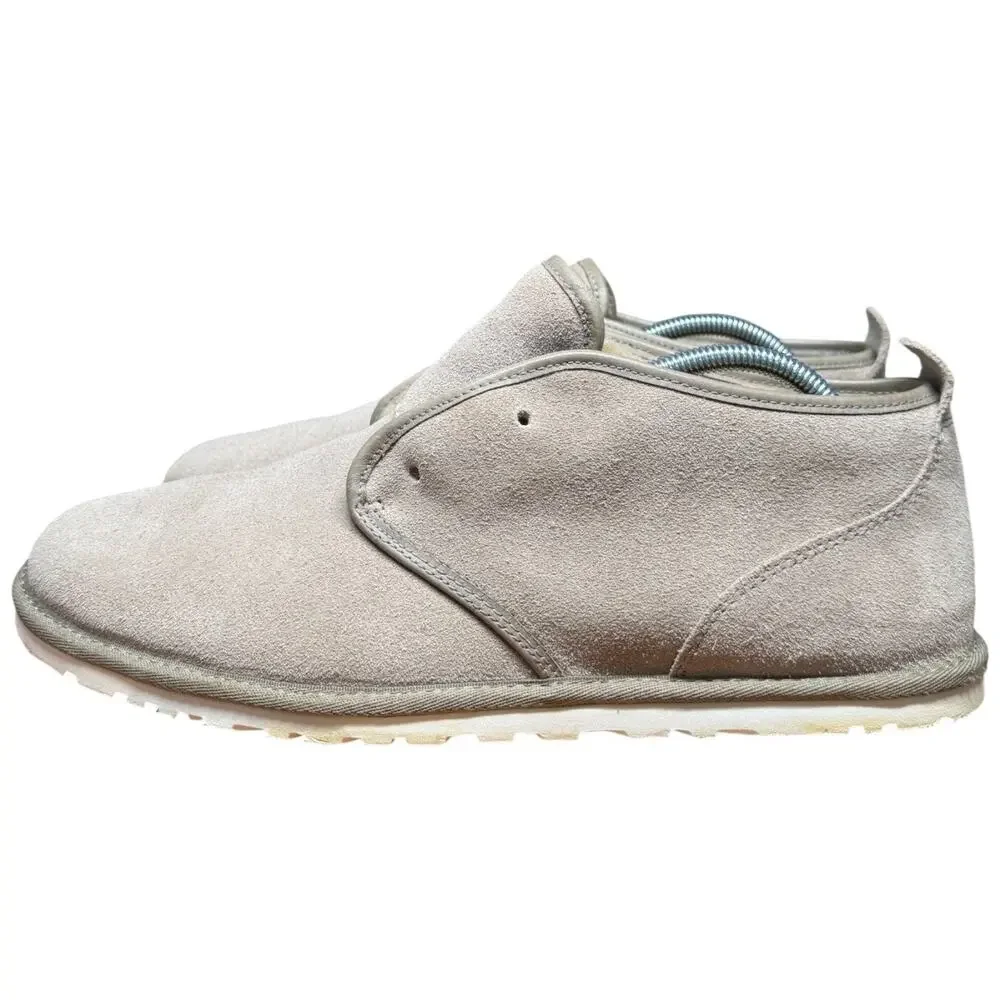 UGG Maksim Chukka Boots Men 11 Brindle Grey Suede Shearling Lined Lace Up READ